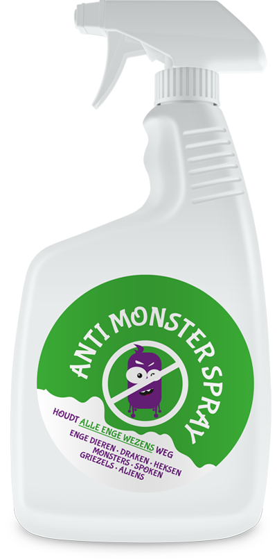 Anti Monster Spray Sticker op spuitbus